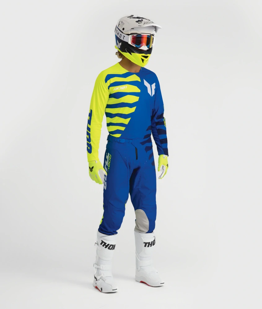 a Motokrosový / enduro komplet kalhot a dresu THOR LAUNCHMODE SHREDDER barva šedá/fuchsiová velikost 36+XL