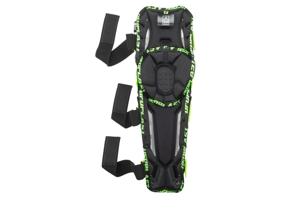 a Kloubové kolenní/holenní chrániče UFO CRYPTON KNEE/SHIN GUARD barva černá/zelená, jednotná dospělá velikost - pár