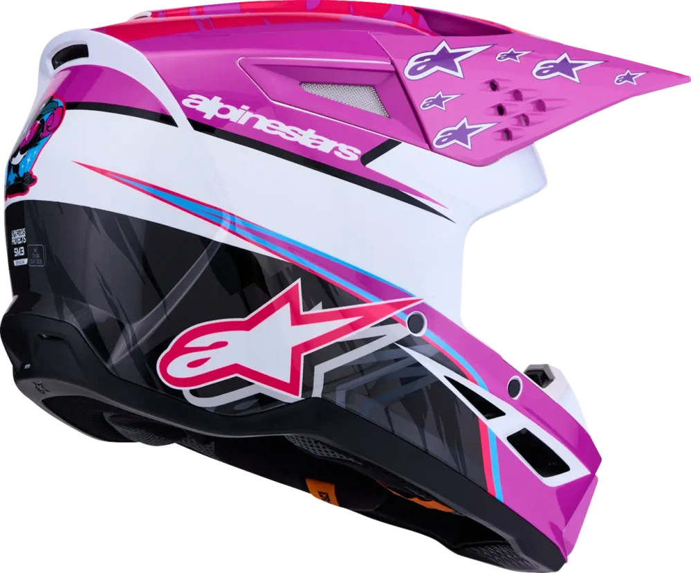Motokrosová přilba ALPINESTARS SM3 / SM-3 / S-M3 FALCON 8300827-3222 barva růžová/fialová/bílá