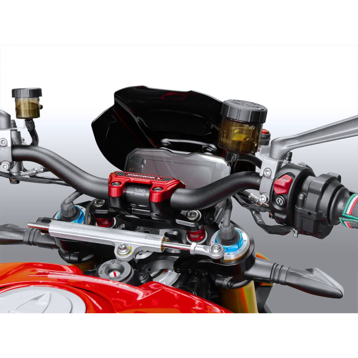 Plexi motocyklu WRS pro DUCATI STREETFIGHTER V4/S rok 2020-2021, barva matná černá, výška 28 cm, verze sport plus