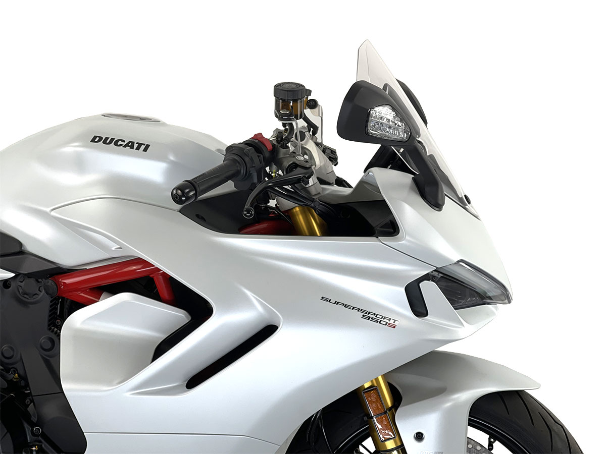 Plexi motocyklu WRS SPORT pro DUCATI DUCATI SUPERSPORT 950 / S 2021-2023, výška 37 cm, šíře 32 cm, barva čirá