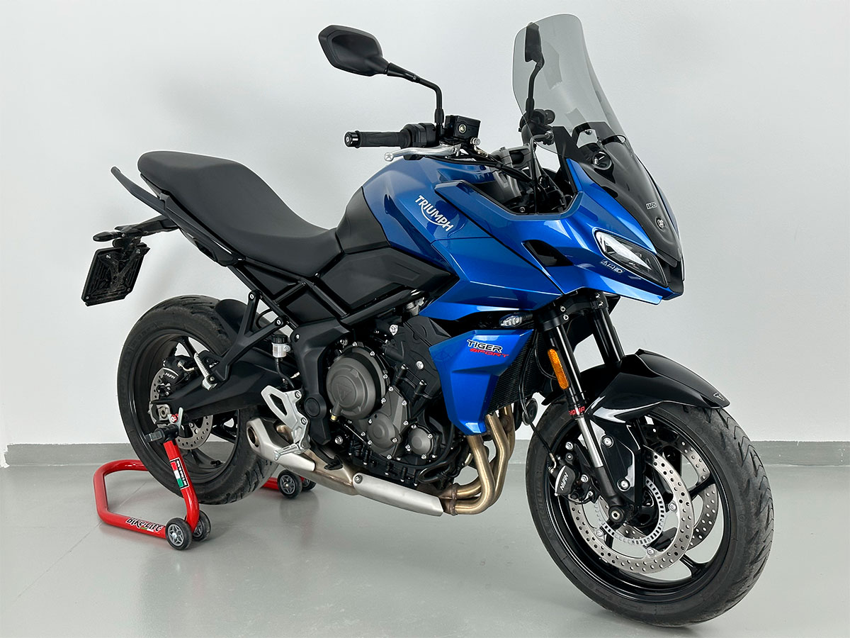 Plexi motocyklu WRS verze TOURING pro motocykly TRIUMPH TIGER SPORT 660 ABS rok 2022-2024, barva kouřová