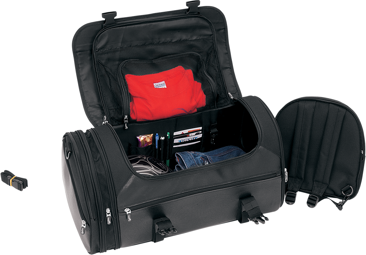 Zadní textilní brašna na motocykl SADDLEMEN TR3300DE Deluxe Rack Bag, objem 54,1 litrů, barva černá 
