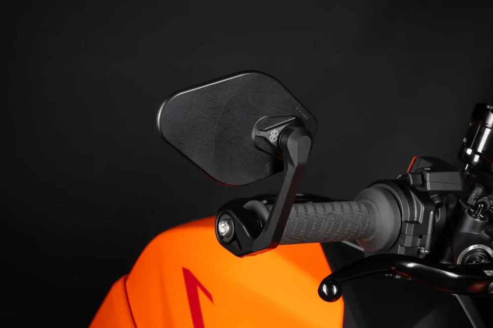 Motocyklové zpětné zrcátko do řidítek / zrcátko motocyklu GILLES TOOLING GT MIRROR STRATOS SYM M03-02-BD - barva černá - 1 kus - L / P