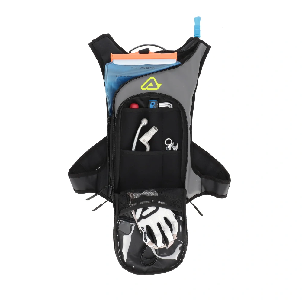 Batoh s picím vakem / picí vak ACERBIS SATHER LOGO barva černá/šedá/žlutá fluo vak o objemu 2 litry, objem batohu 9 litrů 