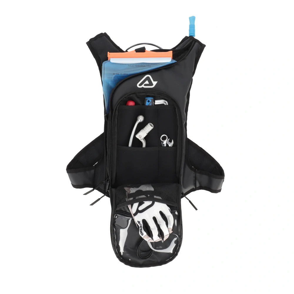 Batoh s picím vakem / picí vak ACERBIS SATHER LOGO barva černá/bílá fluo vak o objemu 2 litry, objem batohu 9 litrů 