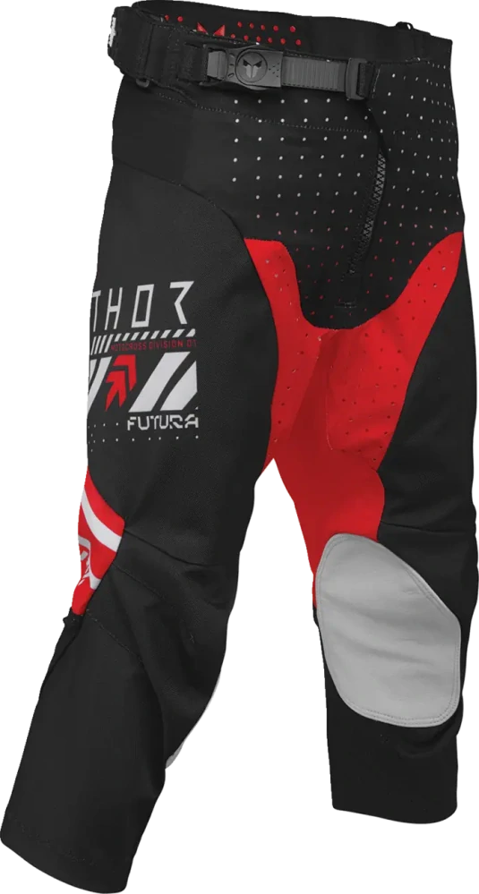 A Dětský sportovní motokrosový komplet kalhot a dresu THOR LAUNCHMODE RACEWEAR FUTURA barva černá/červená velikost 26+L