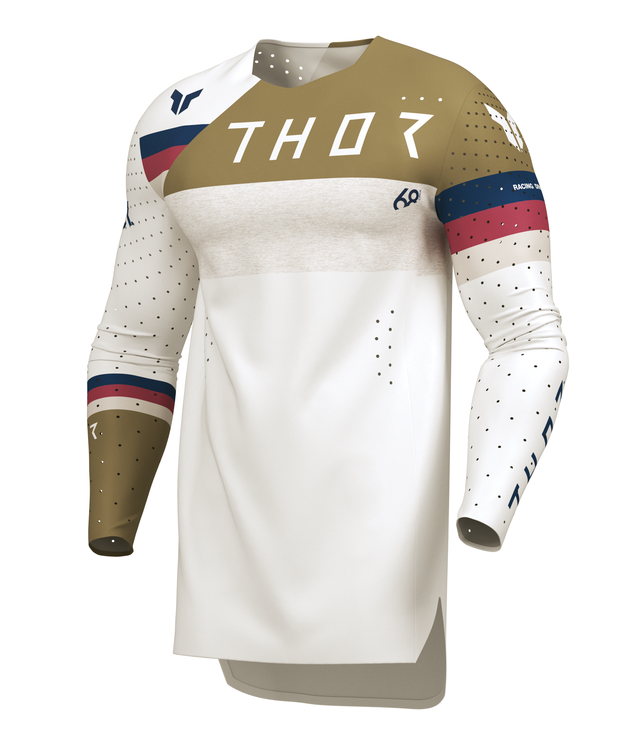 Lehké a pružné motokrosové oblečení - komplet dresu a kalhot THOR SPORTMODE LEAGUE barva bílá copper