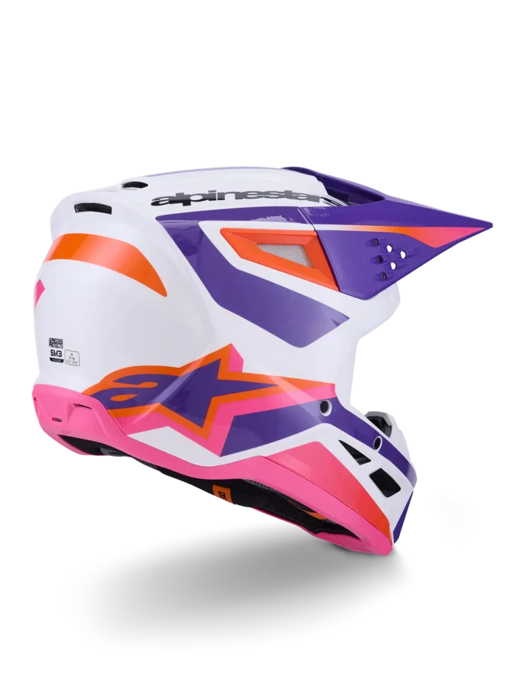 Motokrosová přilba ALPINESTARS SM3 / SM-3 / S-M3 / 8300926-2052 HEAT bílá/fialová/růžová