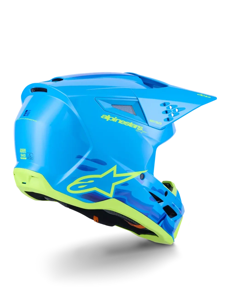 A Motokrosová přilba ALPINESTARS SM3 / SM-3 / S-M3 / 8301126-7232 FORCE barva cyan velikost M 