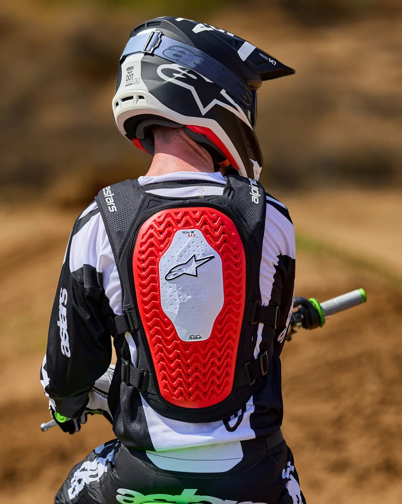 Motokrosový airbag chránící záda, krk, hruď a břicho - airbagová vesta ALPINESTARS TECH-AIR®MX PLASMA system, barva bílá/černá/červená, velikost M