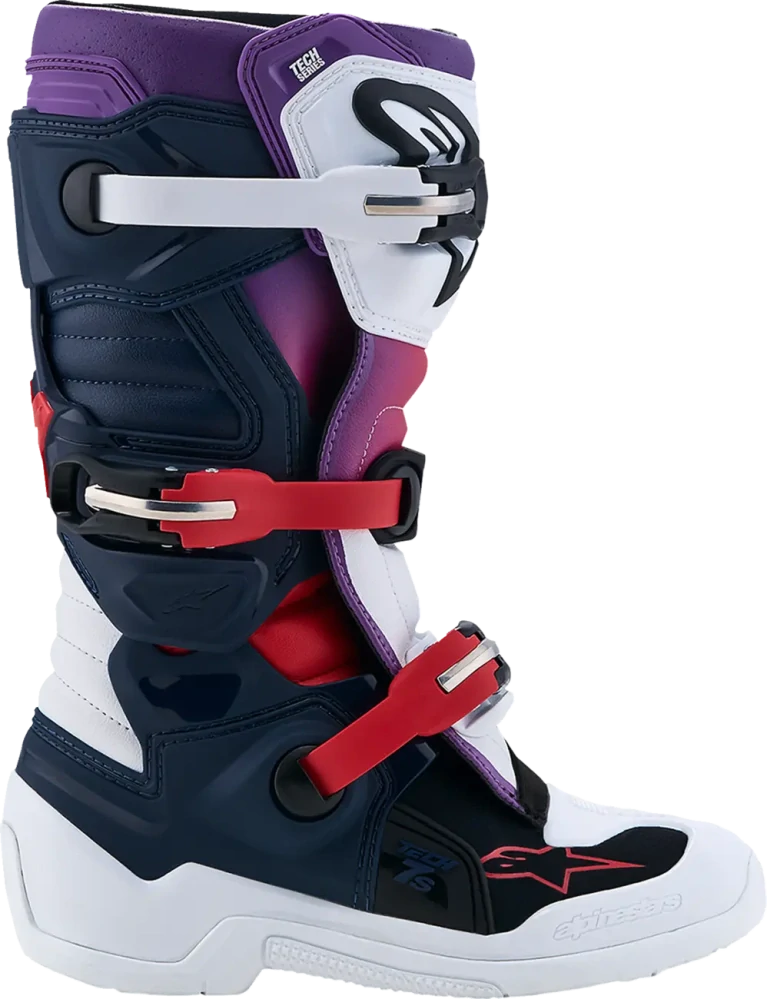 Dětské motokrosové boty / MX obuv ALPINESTARS TECH 7S barva mílá/navy/fialová