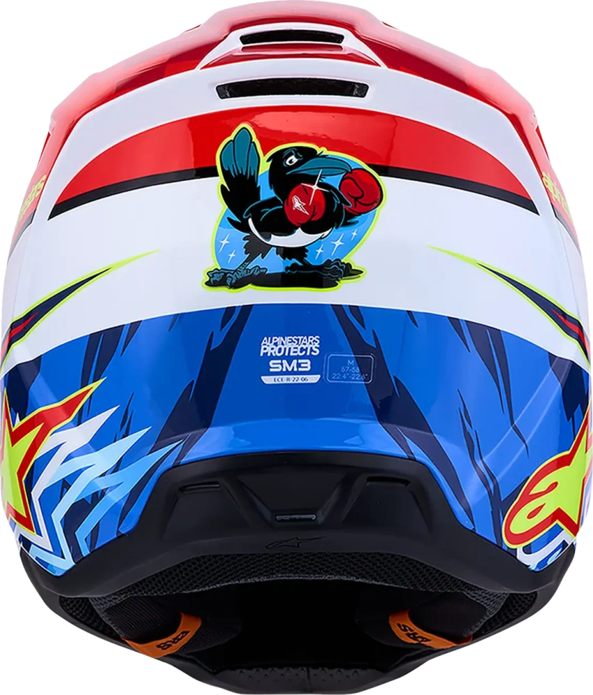 Motokrosová přilba ALPINESTARS SM3 / SM-3 / S-M3 FALCON 8300827-3206 barva červená/bílá/modrá