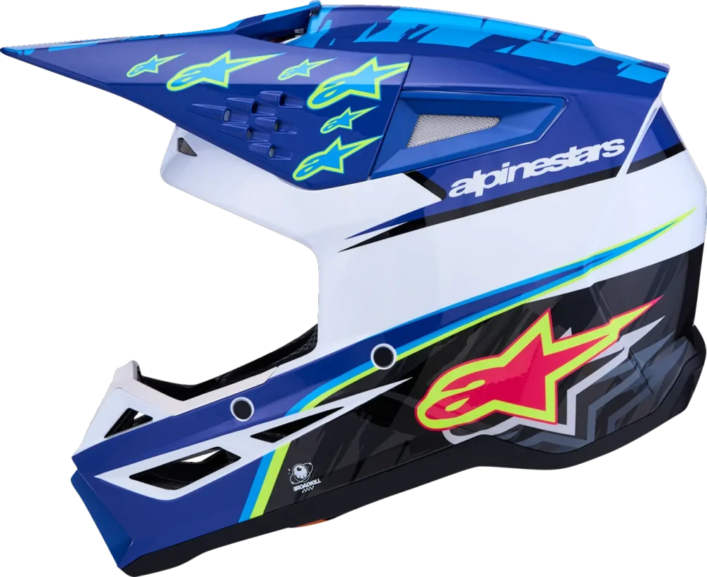Motokrosová přilba ALPINESTARS SM3 / SM-3 / S-M3 FALCON 8300827-7347 barva černá/bílá/modrá