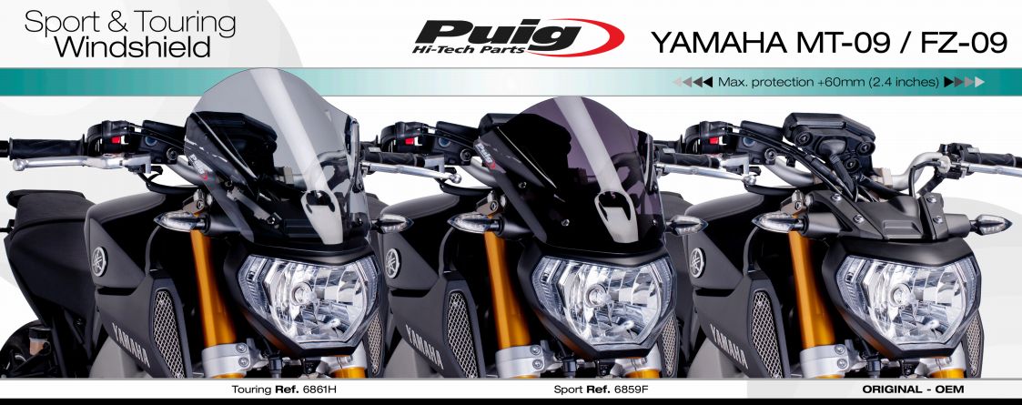 Plexi PUIG TOURING Yamaha MT-09 2013-2016