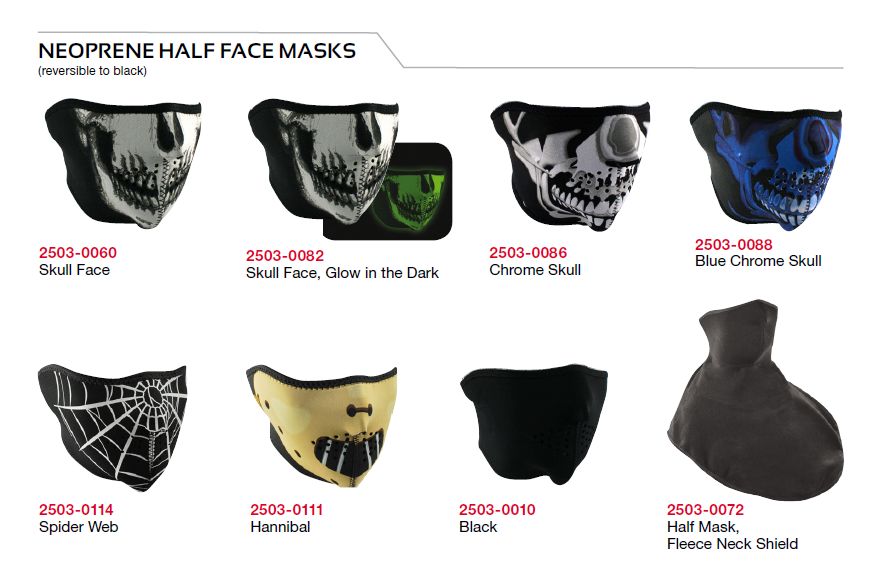 Ochranná neoprenová maska na obličej ZANHEADGEAR Chrome Skull