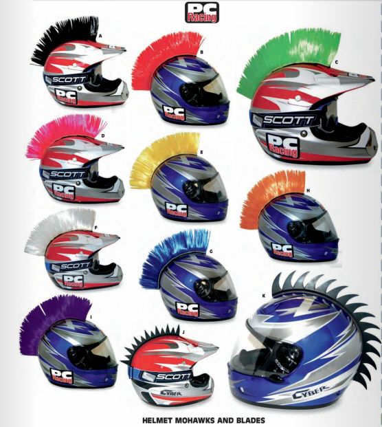 a Kohout - příčesek na přilbu PC RACING MOHAWKS BLADES JAGGED J