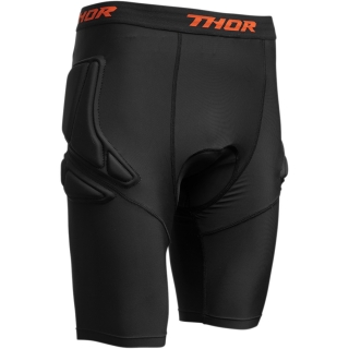 a Ochranné chráničové šortky s polstrováním THOR COMP XP SHORT KRÁTKÁ NOHAVICE, barva černá/oranžová vel. L