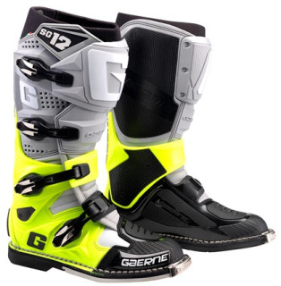 a Motokrosové boty Gaerne SG 12 ŠEDÁ/ŽLUTÁ FLUO - ČERNÁ vel. 44