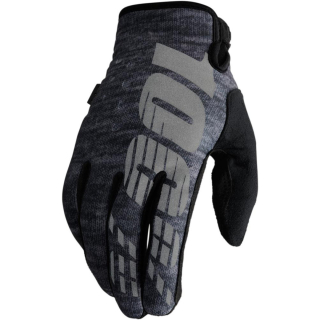 a Motokrosové rukavice do chladného počasí 100% BRISKER HEATHER GRAY velikost XL