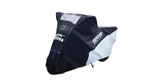 Odolná ochranná plachta proti dešti na motocykl OXFORD RAINEX barva černá/stříbrná , velikost M