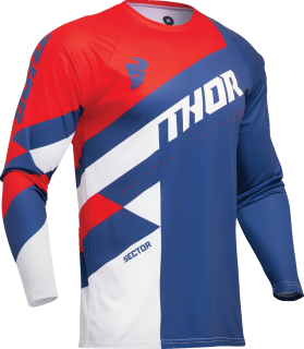 a Dětský motokrosový - enduro dres THOR SECTOR CHECKER NAVY MODRÁ/ČERVENÁ velikost XL