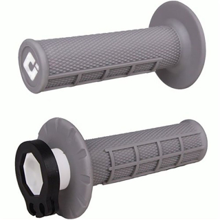 Motokrosové rukojeti - gripy ODI MX V2 LOCK-ON HALF-WAFFLE šedé - VERZE SOFT
