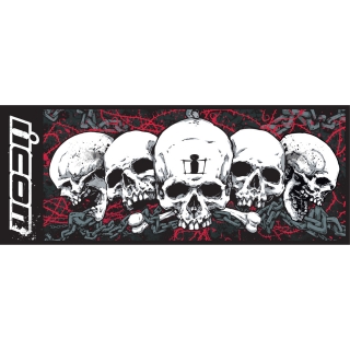 Koberec - rohožka pod motocykl ICON FLOORMAT SCULL černá rozměr 80 cm x 200 cm