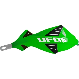 Kryty páček motocyklu s hliníkovou výztuhou UFO DISCOVER HANDGUARDS barva KAWASAKI zelená pár