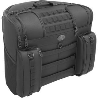 Textilní brašna na zadní sedadlo motocyklu SADDLEMEN BACKREST BAG BR4100 TACTICAL EX00033A černá, objem 67,2 litru 