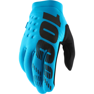 Motokrosové rukavice do chladného počasí  100% BRISKER turquoise modré 