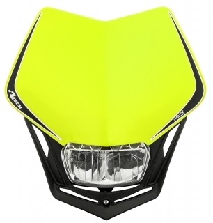 Univerzální LED přední maska RTECH V-FACE FULL LED ŽLUTÁ FLUO/ČERNÁ