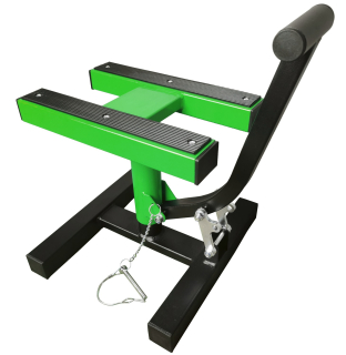 a Motokrosový stojan QTECH MX černá/zelená max. výška: 40 cm, nosnost 150 kg