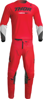 A Dětský motokrosový/MTB komplet THOR PULSE RACEWEAR TACTIC červená vel. 26+L