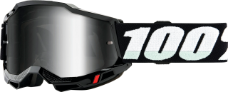 Dětské motokrosové brýle 100% ACCURI 2 JUNIOR BLACK stříbrné zrcadlové plexi