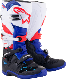 Motokrosové boty ALPINESTARS TECH 7 černá/modrá/červená/bílá