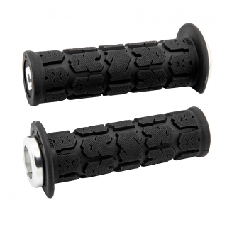 Gripy s lock-on grip systémem pro ATV/PWC ODI GRIPS ROGUE barva černá/stříbrná, délka 12,5 cm (5") 