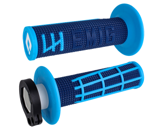a Motokrosové rukojeti - gripy ODI EMIG V2 2.0 LOCK-ON pro 2-takty/4-takty, barva navy/modrá