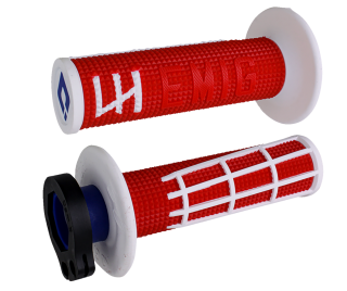 Motokrosové rukojeti - gripy ODI EMIG V2 2.0 LOCK-ON pro 2-takty/4-takty, barva červená/bílá