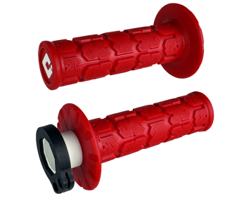 Motokrosové rukojeti - gripy ODI ROGUE LOCK-ON pro 2-takty/4-takty, barva červená