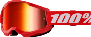 Motokrosové brýle 100% STRATA 2 RED s červeným zrcadlovým objektivem