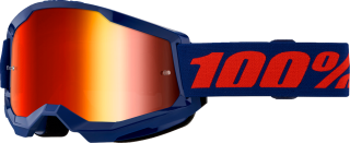 Motokrosové brýle 100% STRATA 2 NAVY s červeným zrcadlovým objektivem