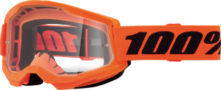 Dětské motokrosové brýle 100% STRATA 2 JUNIOR NEON ORANŽOVÉ čirý objektiv