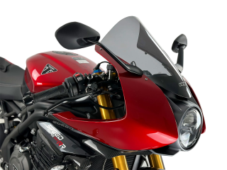 Plexi motocyklu WRS verze SPORT pro motocykly TRIUMPH SPEED TRIPLE 1200 RR ABS rok 2022-2023, výška 39 cm, šíře 26 cm, barva kouřová
