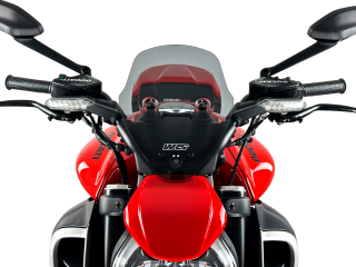 Plexi motocyklu WRS TOURING pro DUCATI DIAVEL V4 1200 ABS rok 2023, výška plexi 33,5 cm, šíře plexi 28 cm, barva tmavě kouřové