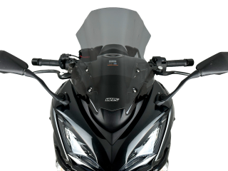 Plexi motocyklu WRS verze CAPONORD pro motocykly KAWASAKI Ninja 1000 SX ABS rok 2017 až 2023, výška plexi 47 cm, barva tmavě kouřová