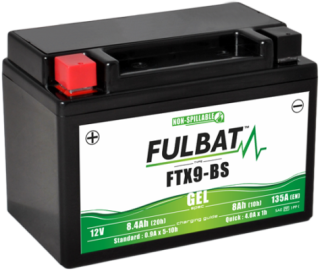 Gelová baterie FULBAT 12V, YTX9-BS/ FTX9-BS GEL, 8AH, 135A, rozměr 150X87X105