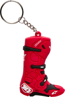Gumová klíčenka ve tvaru motokrosové boty ALPINESTARS KEYFOB NEW TECH 10 BOOT červená, 1 kus 