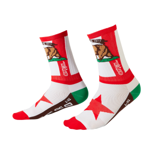 a Delší ponožky ONEAL PERFORMANCE SOCK CALIFORNIA RED/WHITE/BROWN  velikost (43-46), pár