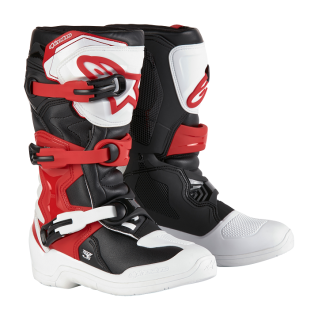 Dětské motokrosové boty ALPINESTARS TECH 3S JUNIOR barva černá/červená/bílá 